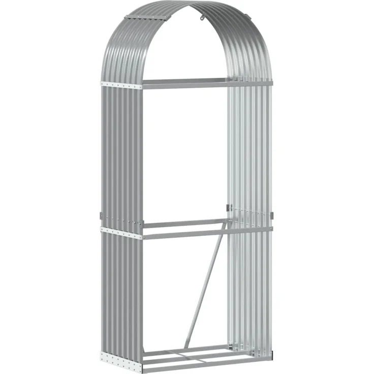 vidaXL Kaminholzunterstand Hellgrau 80x45x190 cm Verzinkter Stahl 364550 – Bild 1