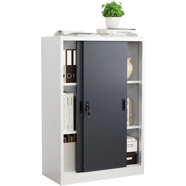 VCM Büroschrank Malivo 921318 Weiß / Anthrazit H. 120 x B. 80 x T. 40 cm – Bild 4