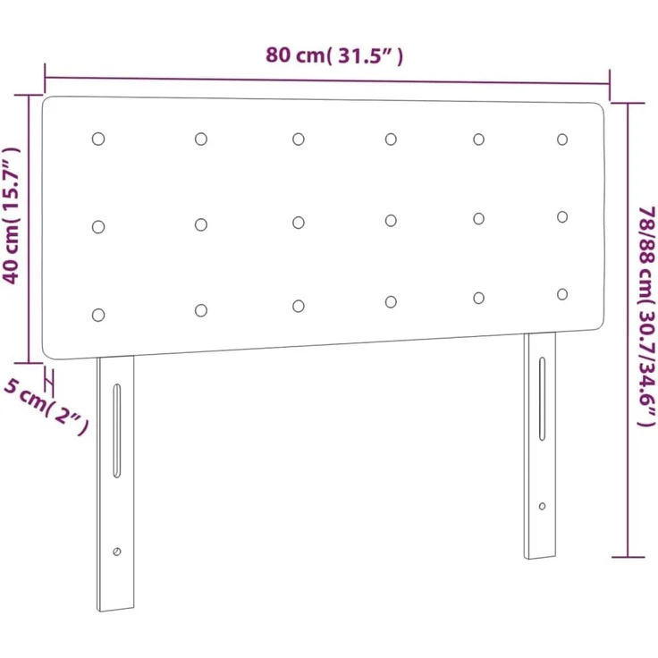 vidaXL LED Kopfteil Weiß 80x5x78/88 cm Kunstleder 3121685 – Bild 3
