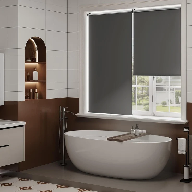 WOLTU Verdunkelungsrollo ohne Bohren, Klemmfix Thermorollo innen, Sicht- & Sonnenschutz Rollo, Schnurlos, Klemmrollo für Fenster & Türen, 70x150 cm, Anthrazit – Bild 9