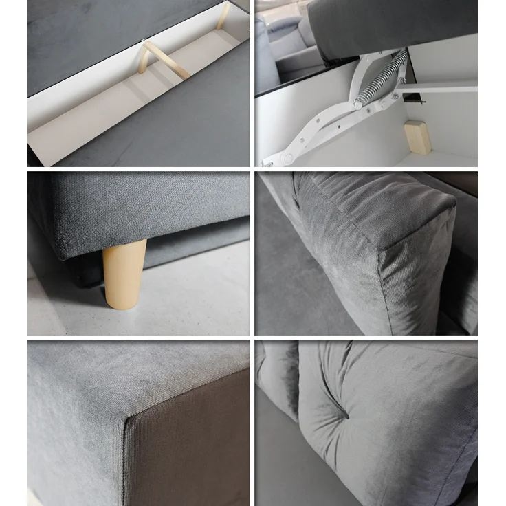 Schlafsofa Mico - Sofa mit Bettkasten, Couch mit Schlaffunktion, Bettfunktion, Bettsofa mit Bonell-Ferderkern, Velours (Pink (Kronos 29)) – Bild 4
