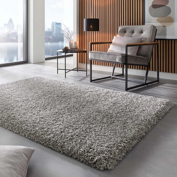 TaraCarpet Langflor-Teppich Ragolle Twilight, rechteckig, Höhe: 60 mm, Shaggy Hochflorteppich grau Wohnzimmer Schlafzimmer 065x130 – Bild 5