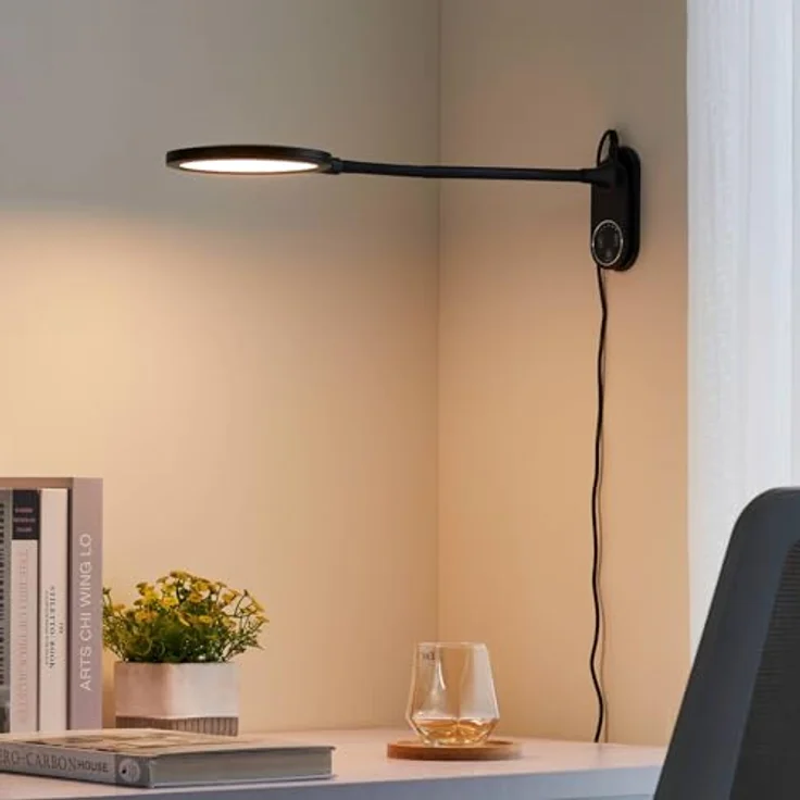 Lindby Valtaria, dimmbare LED Tischlampe aus Kunststoff mit Touchdimmer, schwarz – Bild 3