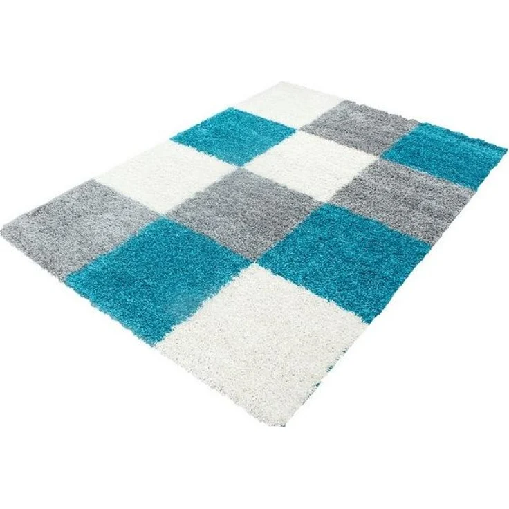 Carpettex Hochflor-Teppich Kariert Design, Läufer, Höhe: 30 mm, Teppich Wohnzimmer Kariert Design Modern verschidene farben und größen – Bild 4