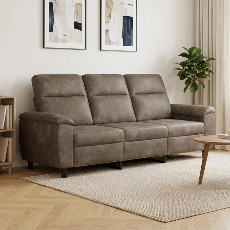 vidaXL Sofa Dunkelgrau 214 x 90 x 95 cm Kunstwildleder 42040985 – Bild 1