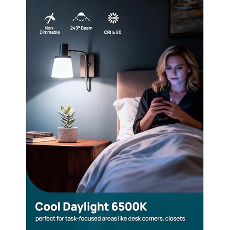Linkind E27 P45/G45 LED Birne 3,4W klasse D Energiesparlampe 6500K kaltweißes LED Lampe, ersetzt 40W Glühbirnen, 470 Lumen Licht 240° Abstrahlwinkel, nicht dimmbar, 3 Stück – Bild 6