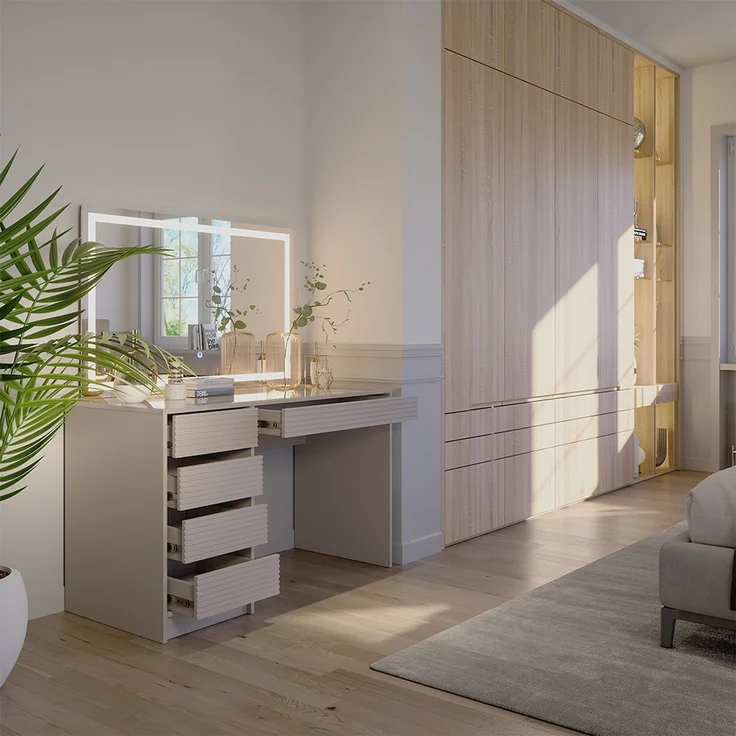 Schminktisch Sherry Cashmere 120 cm mit LED-Spiegel Vicco – Bild 4