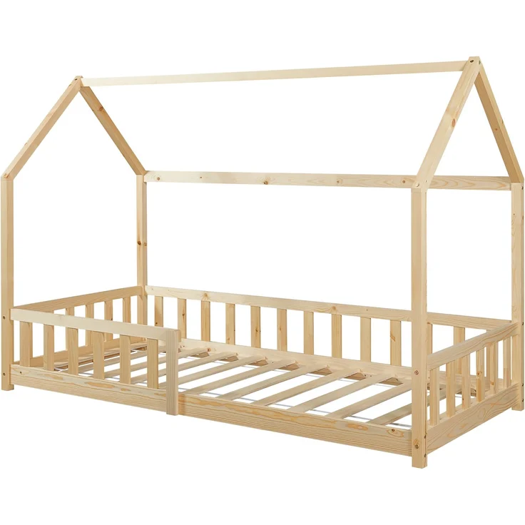 Hausbett Hesel, Kinderbett und Lattenrost, Holzoptik, 90x200 cm – Bild 3