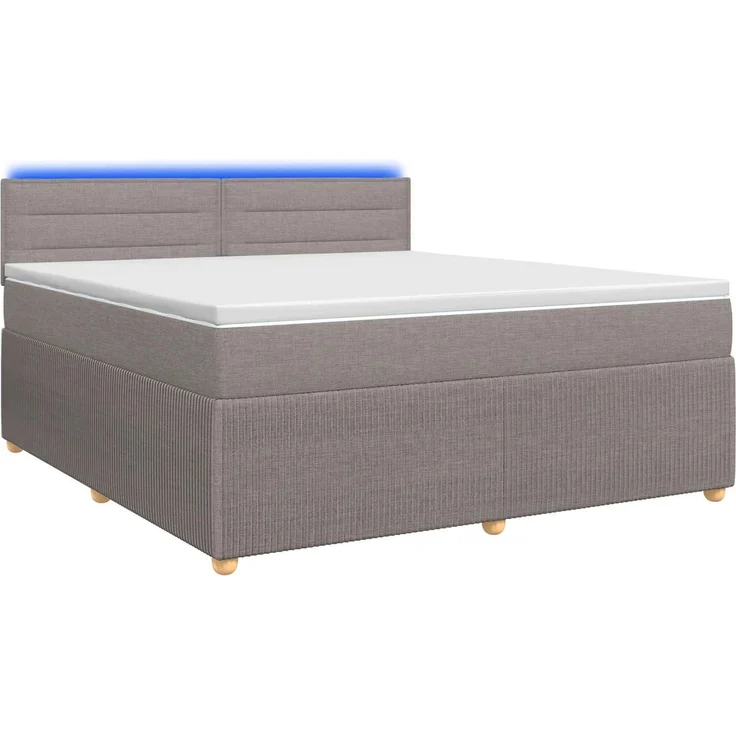 vidaXL Boxspringbett mit Matratze Taupe 140 x 200 cm Stoff 3452943 – Bild 2