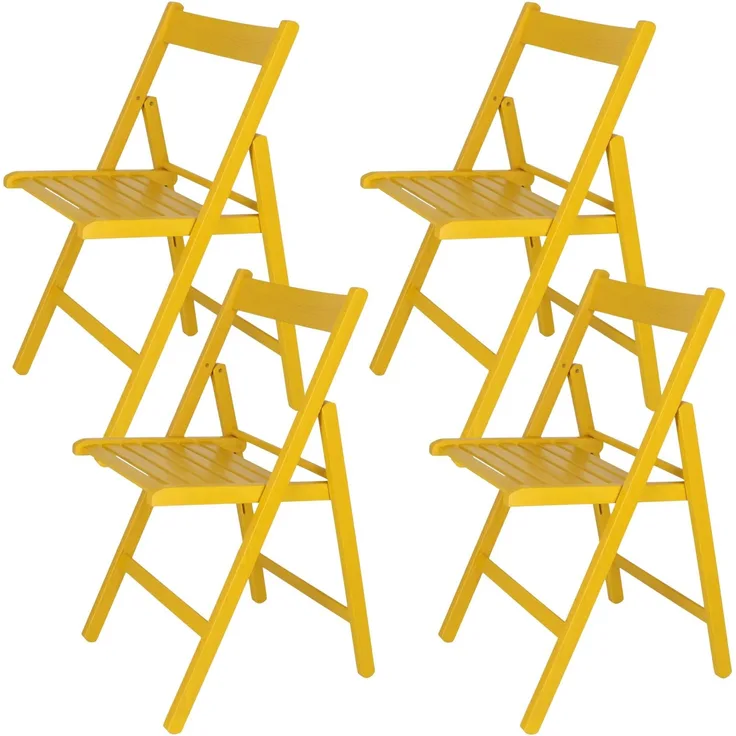 ARANAZ S.L. MANUFACTURAS DE LA MADERA Klappstuhl, Buchenholz, Gelb, 43 x 47 x 79 cm