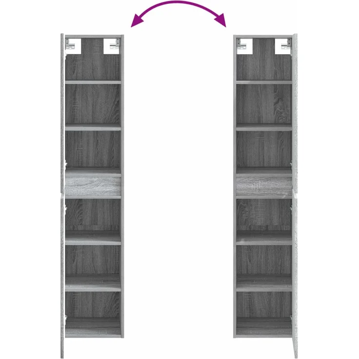 vidaXL Badezimmerschrank-Set 3 stk. Grau Sonoma 33 x 34,5 x 160 cm 3406089 – Bild 10