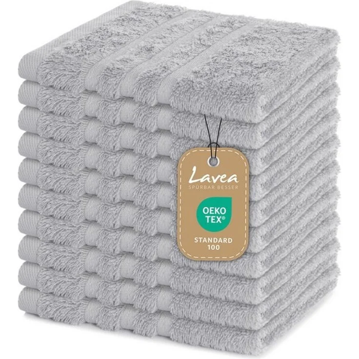 Lavea Seiftuch Elena, 30x30cm aus 100% Baumwolle, einzigartig weiche Seiftücher (Set, 10-St), ideal für die schonende Reinigung von Gesicht und Händen – Bild 4