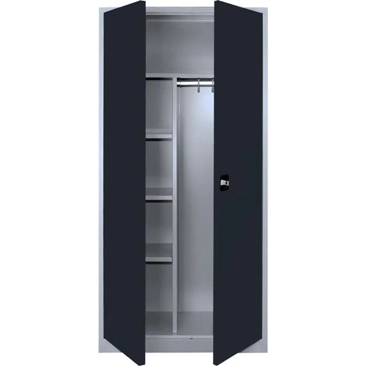 Mehrzweckschrank Spind Spindschrank abschließbar 180 x 80 x 38 cm lichtgrau/anthrazit – Bild 3