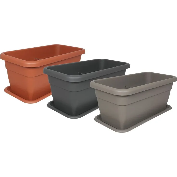 Heimwerkercenter Pflanzkübel MePla Untersetzer für Pflanzentrog47x24cm - Anthrazit