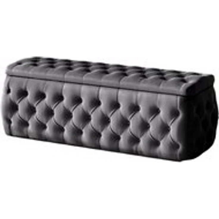 Polsterhocker mit Stauraum ERNESTO 120x50x45 cm Elisa Velvet Anthrazit – Bild 6