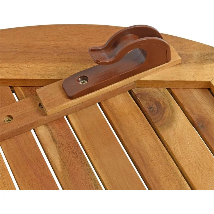 Balkontisch Klapptisch Holztisch Ø 57 cm Rund Gartentisch Tisch Akazie 72,5 cm – Bild 8