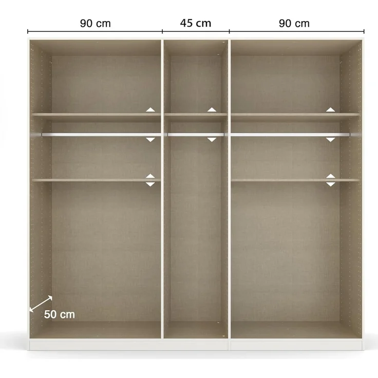 rauch Drehtürenschrank Kleiderschrank Schrank Garderobe Wäscheschrank TICAO (Schubladen in der Höhe variabel positionierbar) mit 2 geräumigen Schubladen, viel Stauraum MADE IN GERMANY – Bild 7