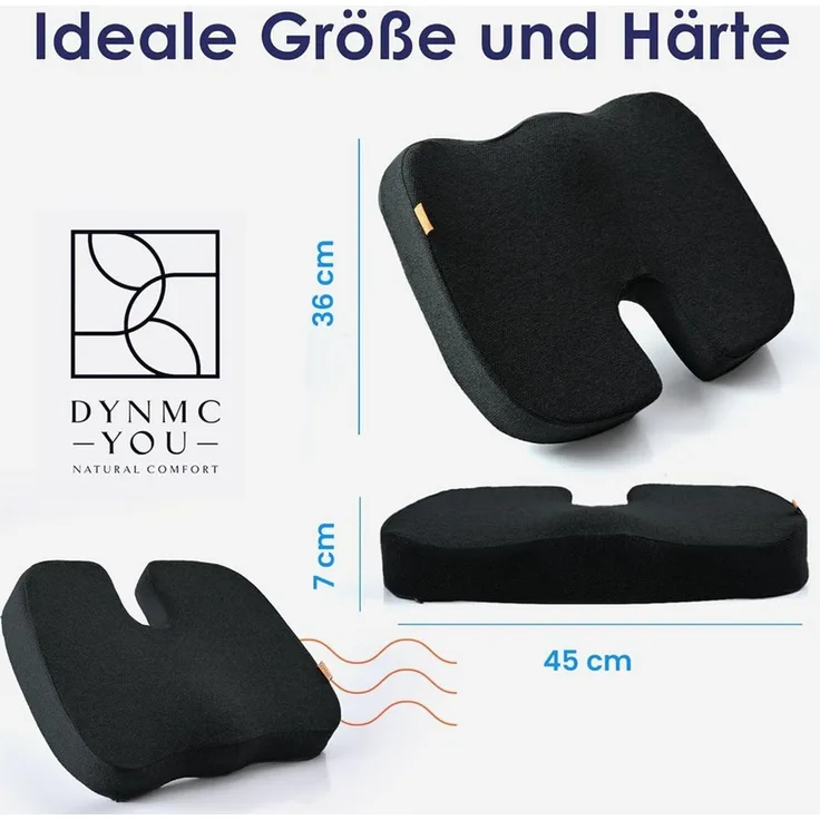 DYNMC you Sitzkissen Bürostuhl - Test SEHR GUT - Sitzring steißbein entlastung, Kissen Stuhl Entlastet Rücken & Erhöht Sitzkomfort