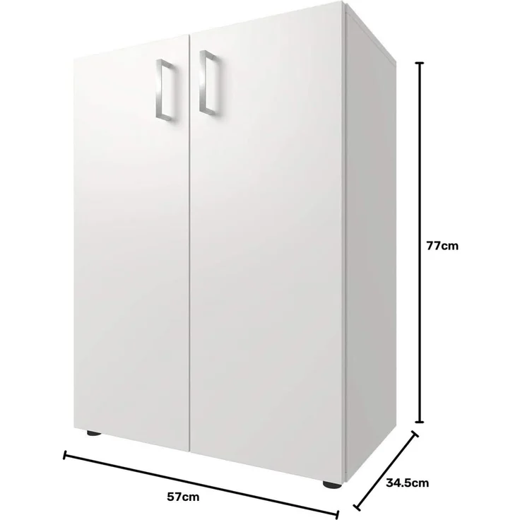 Möbelando 'Trio' Aktenschrank, Holz weiß, 77 x 34,5 x 57 cm – Bild 3