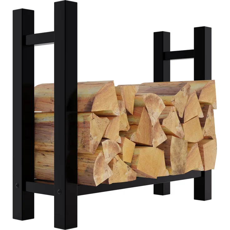 CLP Kaminholzständer Medya schwarz,30x80x80 cm eckig
