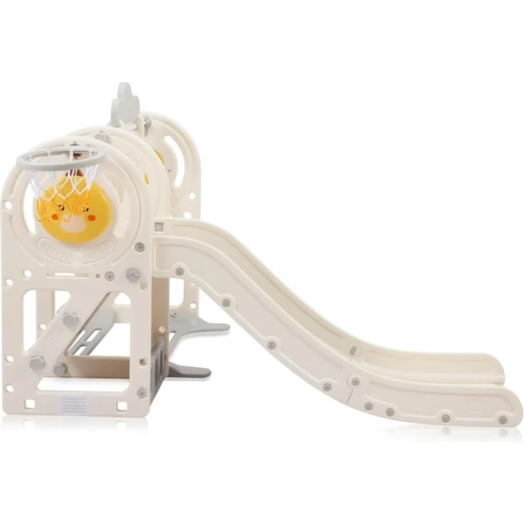 Baby Vivo Kinderrutsche / Rutsche mit Basketballkorb - Quacki in Weiß / Beige – Bild 6