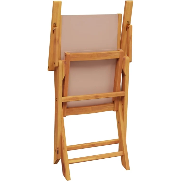 vidaXL Gartenstühle 4 Stk. Klappbar Taupe Stoff und Massivholz 3214580 – Bild 7