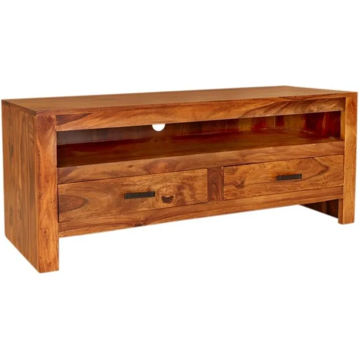 Fernsehtisch Rami 120x50x45 aus indischem Sheesham-Massivholz