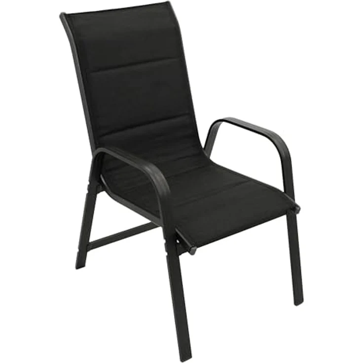 DEGAMO CESANO Garten-Stapelsessel, Alu + Kunstgewebe, anthrazit/schwarz, 56cm 2-er Set – Bild 3