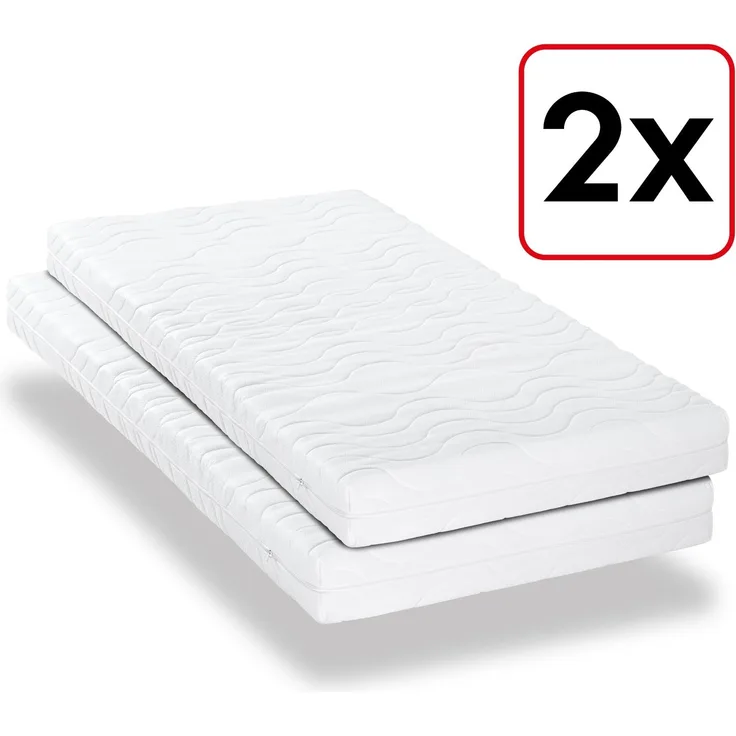 Doppelpack Premium 7-Zonen Matratze 90x200 cm CloudComfort, Höhe 15 cm, Härtegrad H2/H3, Twin-Set