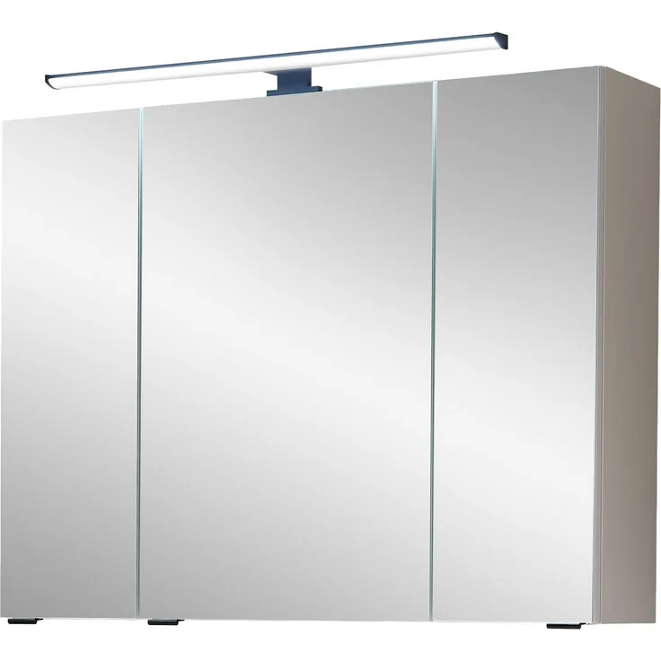 Saphir Badezimmerspiegelschrank Quickset 500, 3 Türen, 80cm breit, LED-Aufsatzleuchte inkl. Schalter und Steckdose – Bild 3