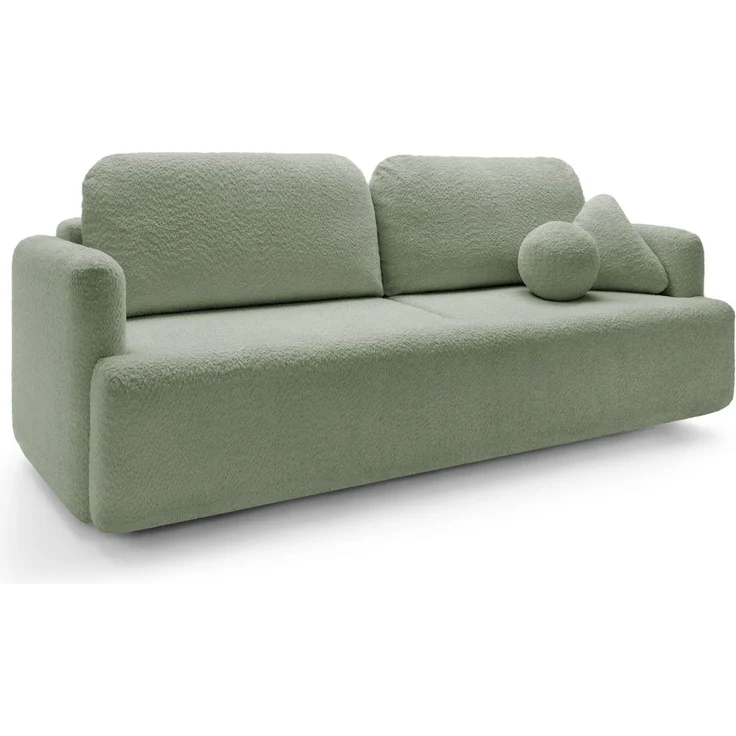 Selsey 'Lambina' 3-Sitzer Sofa mit Schlaffunktion und Bettkasten, Bouclé, Salbeigrün – Bild 1