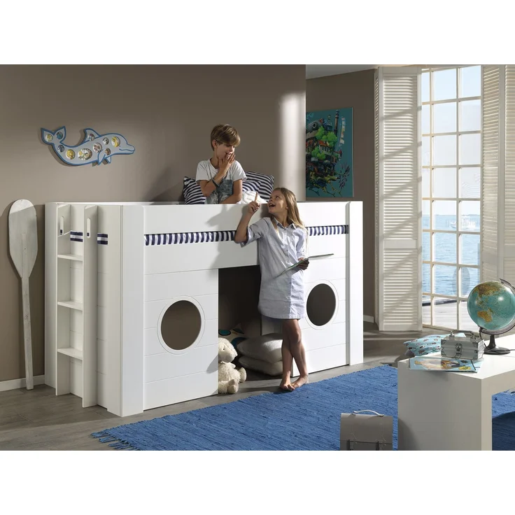 Hochbett Karella 215x96x120 Spielbett MDF Weiß – Bild 5
