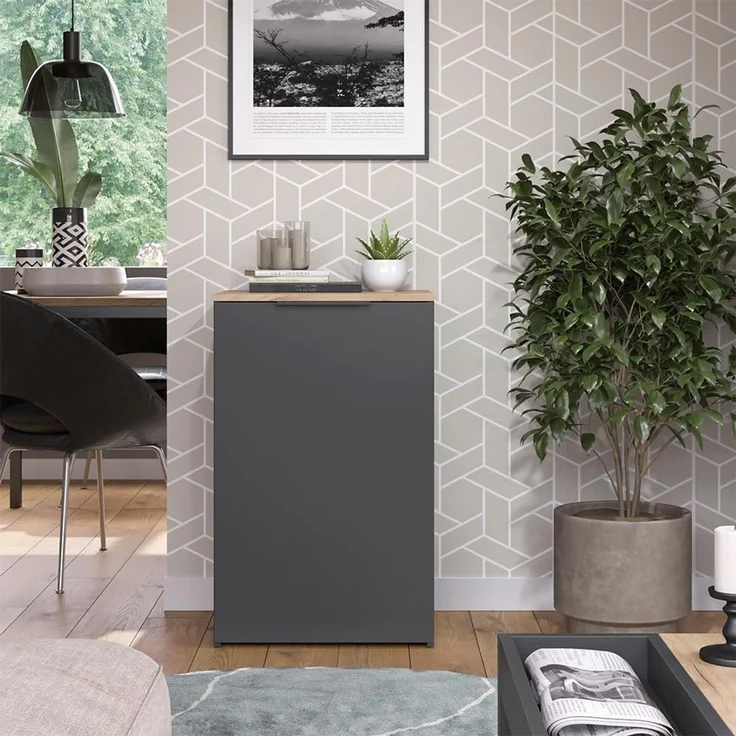 Kommode Wido Anthrazit 50 x 80 cm mit Regal Vicco – Bild 7