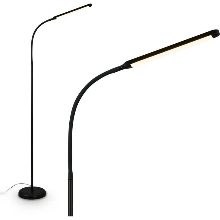 BRILONER - LED Stehlampe mit Touch, dimmbar, Speicherfunktion, Leselampe, Wohnzimmerlampe, Schlafzimmer Deko, Deckenfluter, Standleuchte, Stehleuchte, 21x170 cm, Schwarz
