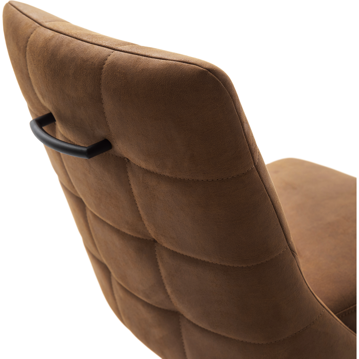 Wohn Schick WINSTON Drehstuhl, cognac,Gestell: Mattschwarz lackiert,Luxus-Komfortsitz, 360° drehbar, - H 88 cm x T 66 cm x B 48 cm – Bild 6