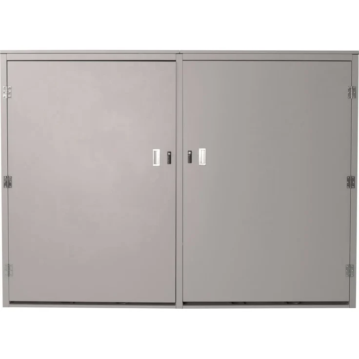 4er-Fahrradgarage HWC-L56c, Gerätehaus Fahrradbox mit Ablage, abschließbar Metall 160x222x208cm ~ hellgrau – Bild 5