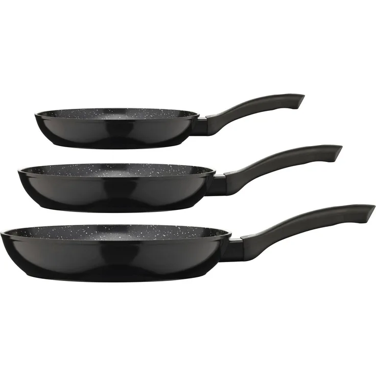 GSW Pfannen-Set Barisa, Aluminium (Set, 3-tlg, je 1x Pfanne 20 cm, 24 cm, 28 cm), VITAFLON® QUARZIT Antihaft-Versiegelung, Induktion
