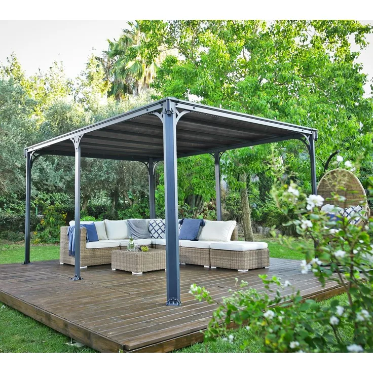 Palram - Canopia 'Milano 4300' Pavillon, Aluminium, Anthrazit, 309 x 426 x 226 cm