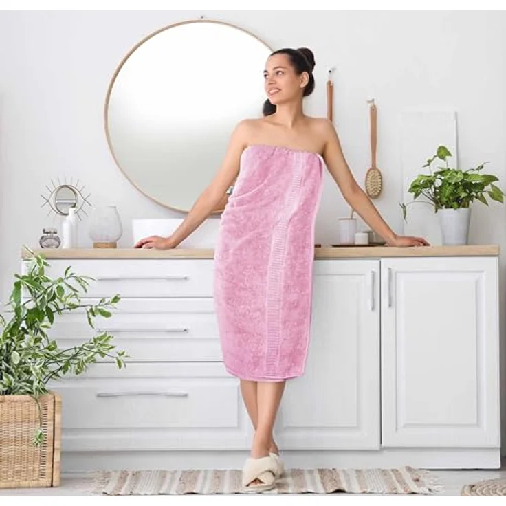 Utopia Towels 2er Badetücher Duschtücher Groß Baumwolle 90 x 180 cm Rosa | mit Aufhänger, Saunatücher, Badehandtücher Groß – Bild 7