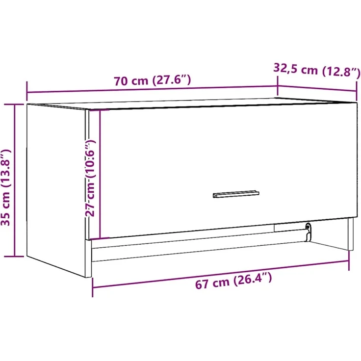 vidaXL Kleiderschrank Artisan-Eiche 70x32,5x35 cm Holzwerkstoff 856619 – Bild 9