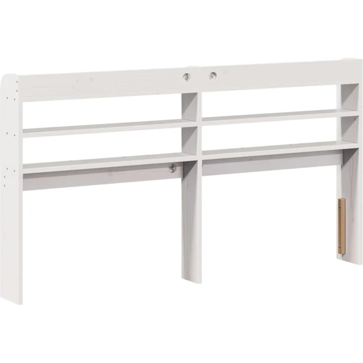vidaXL Kopfteil mit Ablagen Weiß 160 cm Massivholz Kiefer 850945 – Bild 5