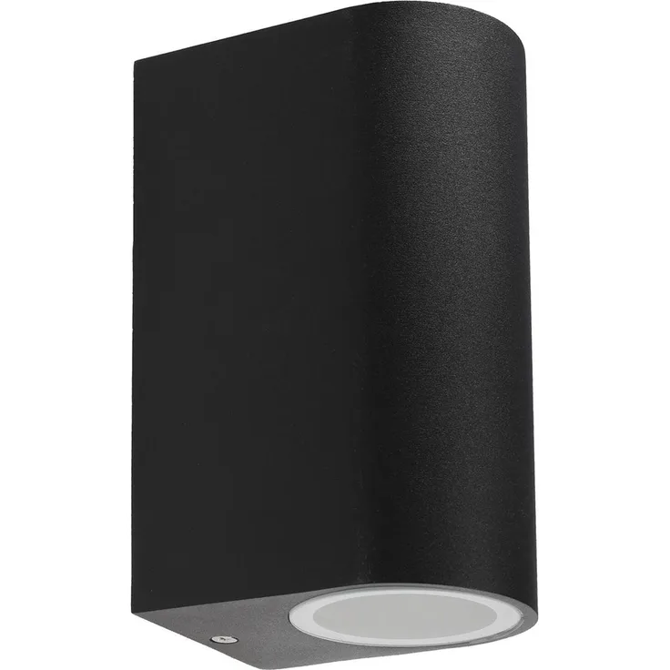 LED-Wandleuchte "CTW-2"für 2x GU10, IP44, Gehäuse schwarz