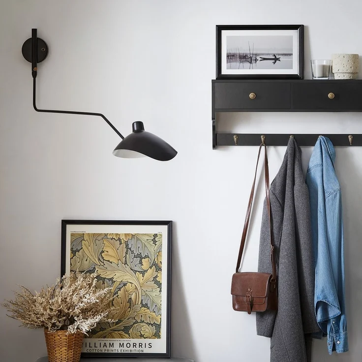 SoBuy FRG178-SCH Wandgarderobe, MDF, Lackiert, Schwarz, 60 x 27 x 15 cm – Bild 10