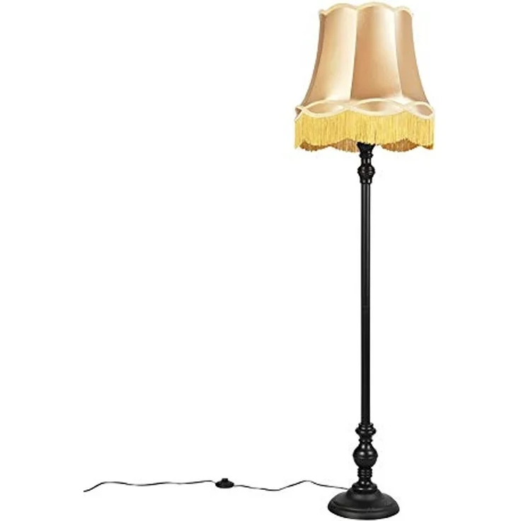 Qazqa Stehlampe Classico, ohne Leuchtmittel, Warmweiß, QAZQA Stehlampe, e27, Gold, Textil, classic-antique – Bild 1