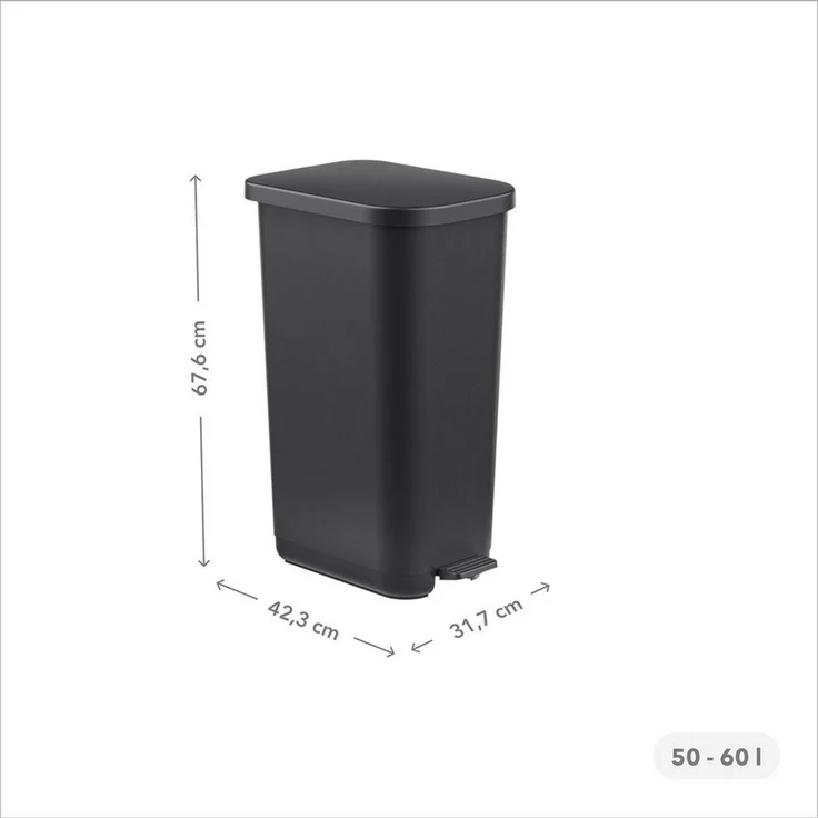 ROTHO Mülleimer Abfalleimer 60 L ORBE gross - Treteimer - mit Fußpedal und Deckel, perfekt als Gelber Sack Mülleimer – Bild 2