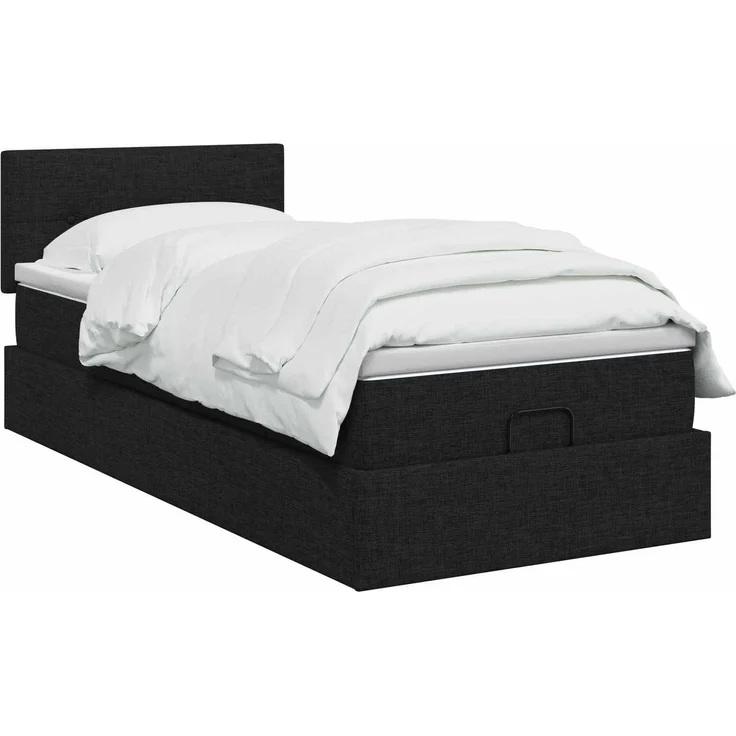 vidaXL Ottoman Bett mit Matratze Schwarz 80 x 200 cm Stoff 3456283 – Bild 3