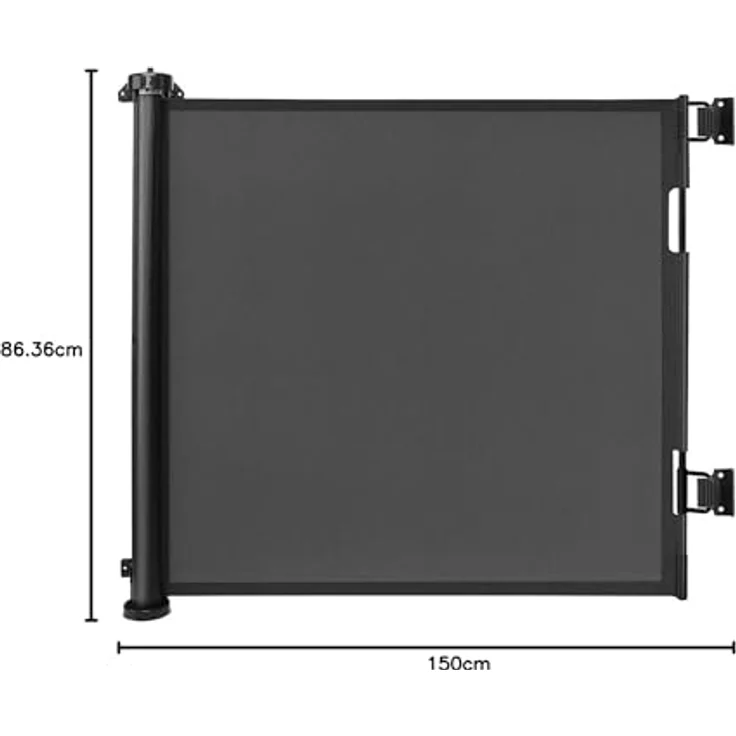 Treppenschutzgitter Türschutzgitter Ausziehbar 0-150 cm,Baby Absperrgitter Schutzgitter Treppe für Kinder,Katzen und Hunde,Geeignet für Innen Außenbereich (Schwarz-150CM) – Bild 8