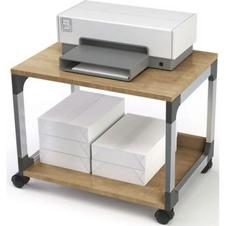 Durable Druckertisch BxTxH600x477x432mm auf Rollen silber/buche