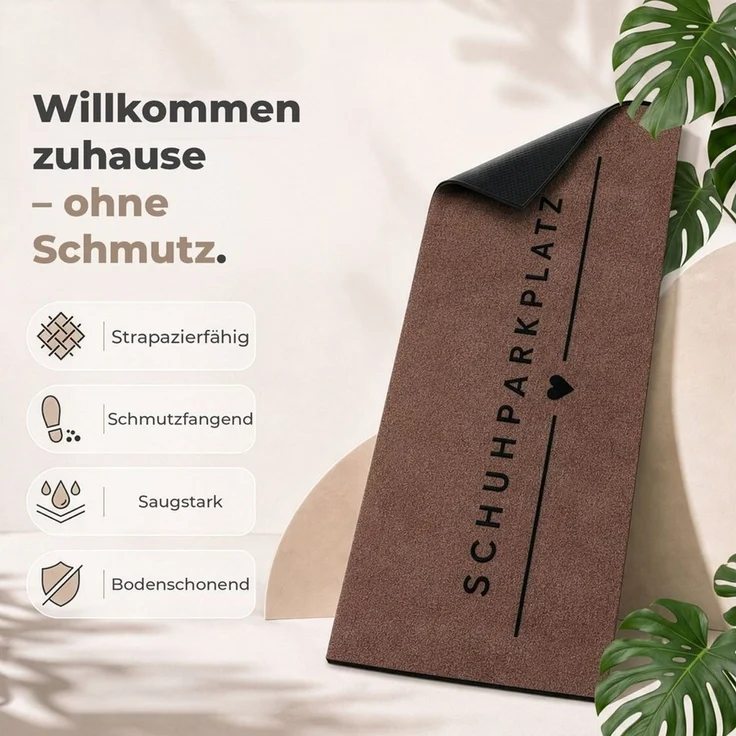 Kubus Fußmatte Domo, Schuhmatte mit Schuhparkplatz, waschbar, TPE-Rücken, Waschbare Schuhmatte mit Schuhparkplatz für bis zu 4 Paar – Bild 4