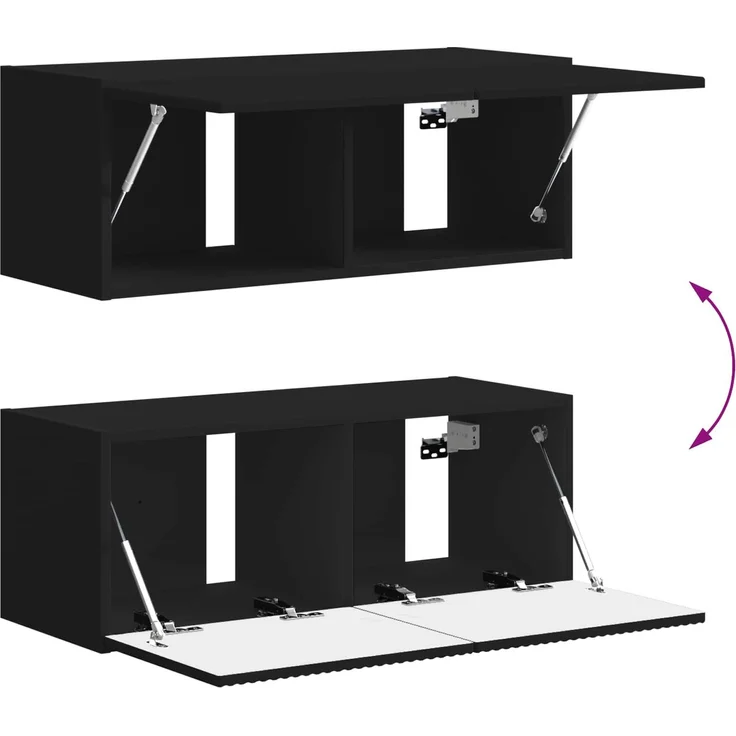 vidaXL TV-Schrankset 4 stk. 31 x 30 x 100 cm Schwarz 3409007 – Bild 11